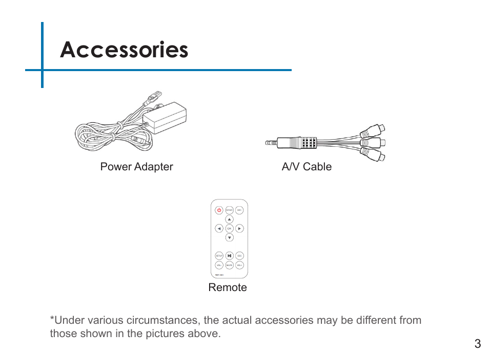 Accessories | AAXA Technologies LED Android User Manual | Page 8 / 56