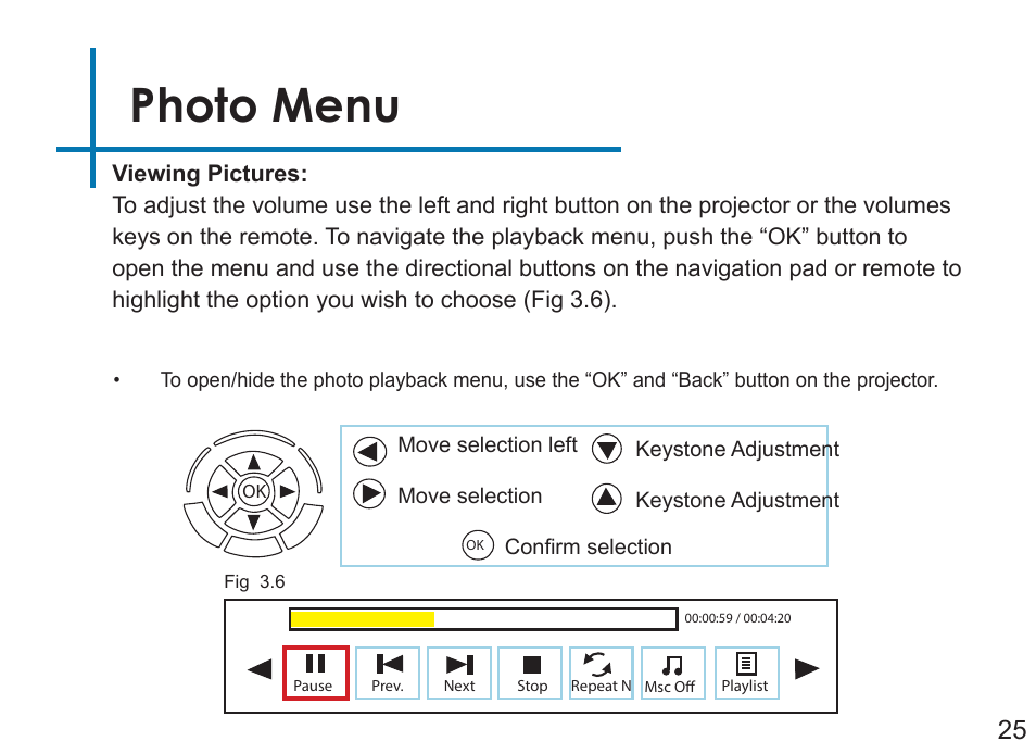 Photo menu | AAXA Technologies P450 User Manual | Page 28 / 46