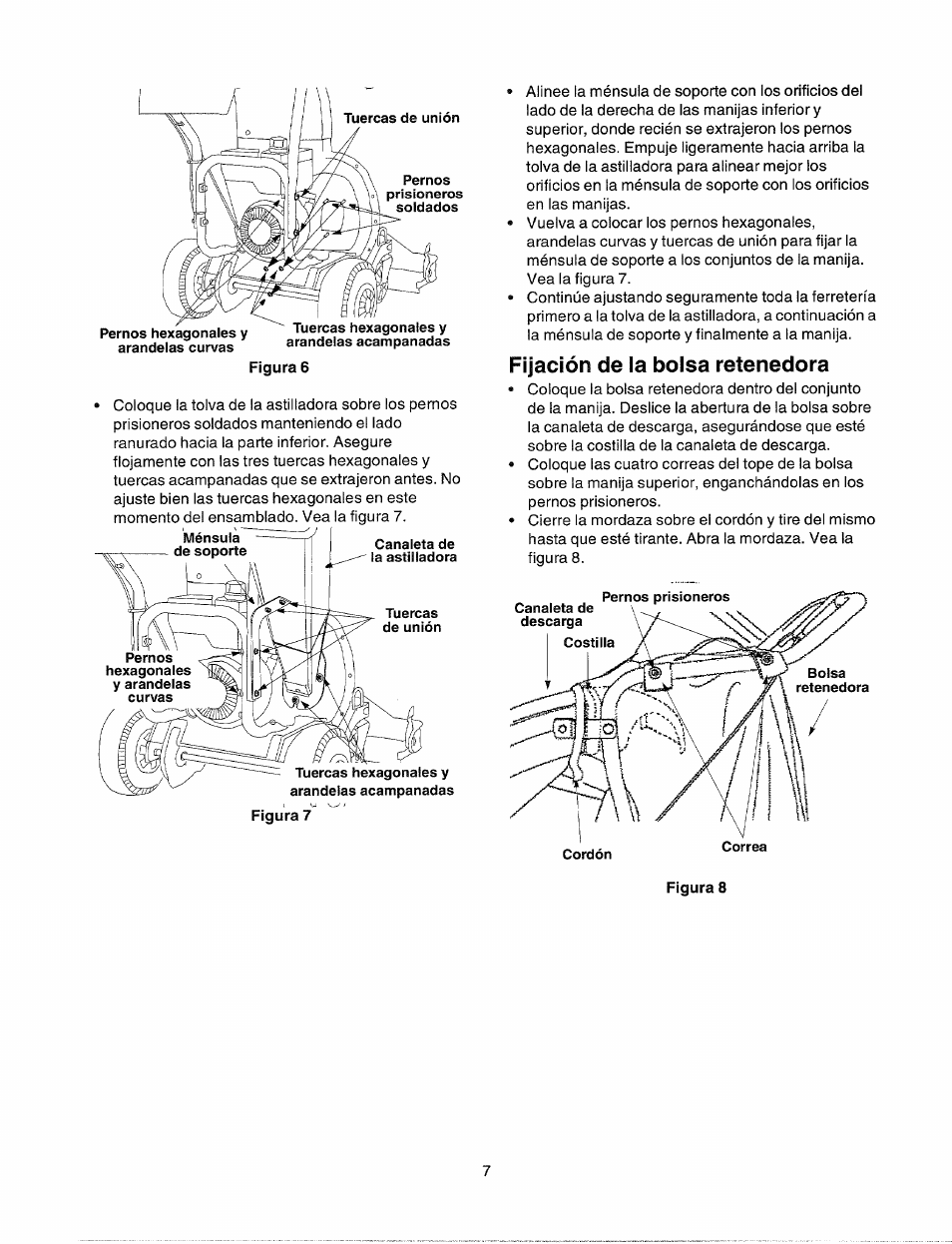 Fijación de ia bolsa retenedora | Bolens 247.77763 User Manual | Page 37 / 48