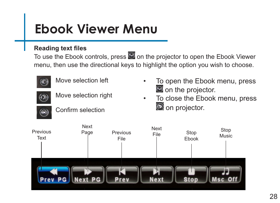 Ebook viewer menu | AAXA Technologies LED Showtime 3D User Manual | Page 30 / 45