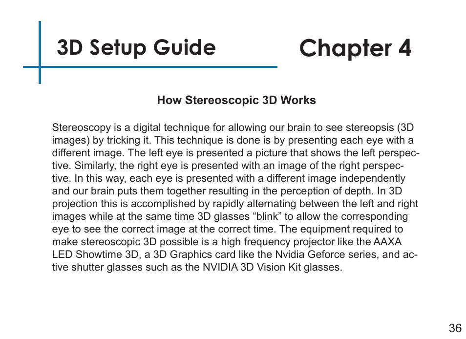 Chapter 4, 3d setup guide | AAXA Technologies LED Showtime 3D User Manual | Page 38 / 45