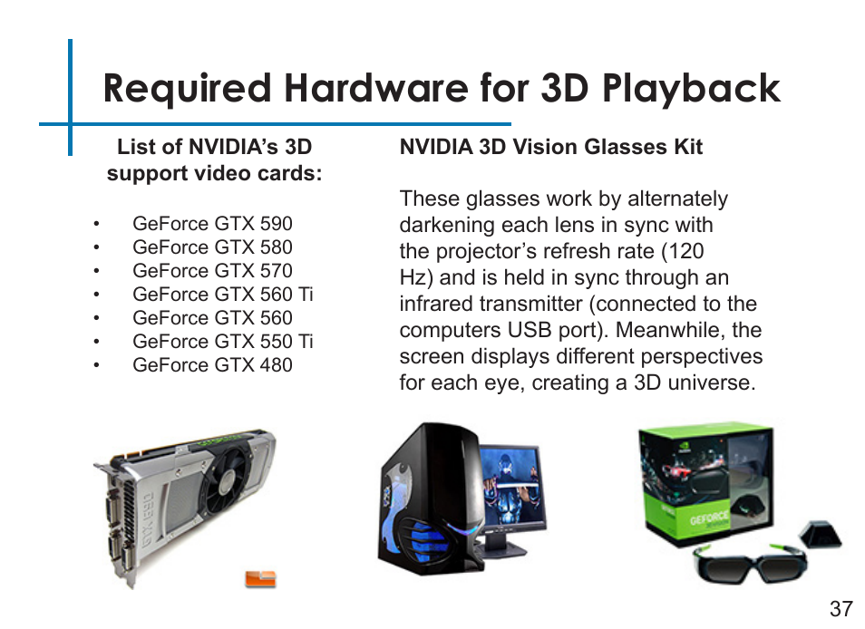 Required hardware for 3d playback | AAXA Technologies LED Showtime 3D User Manual | Page 39 / 45