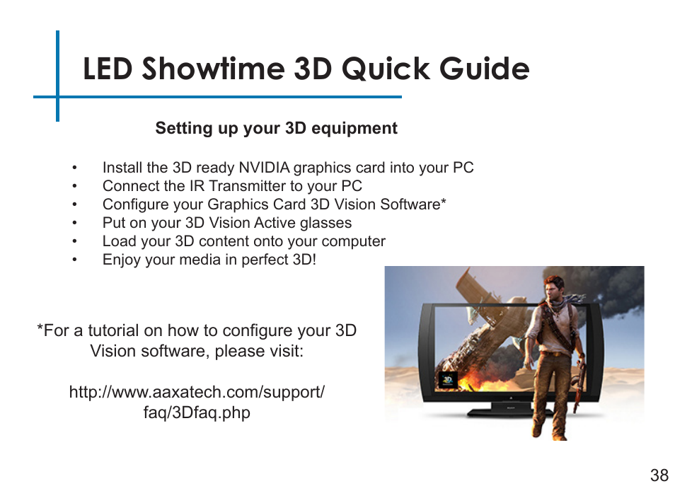 Led showtime 3d quick guide | AAXA Technologies LED Showtime 3D User Manual | Page 40 / 45