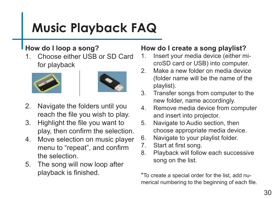 Music playback faq | AAXA Technologies P3OO User Manual | Page 32 / 44