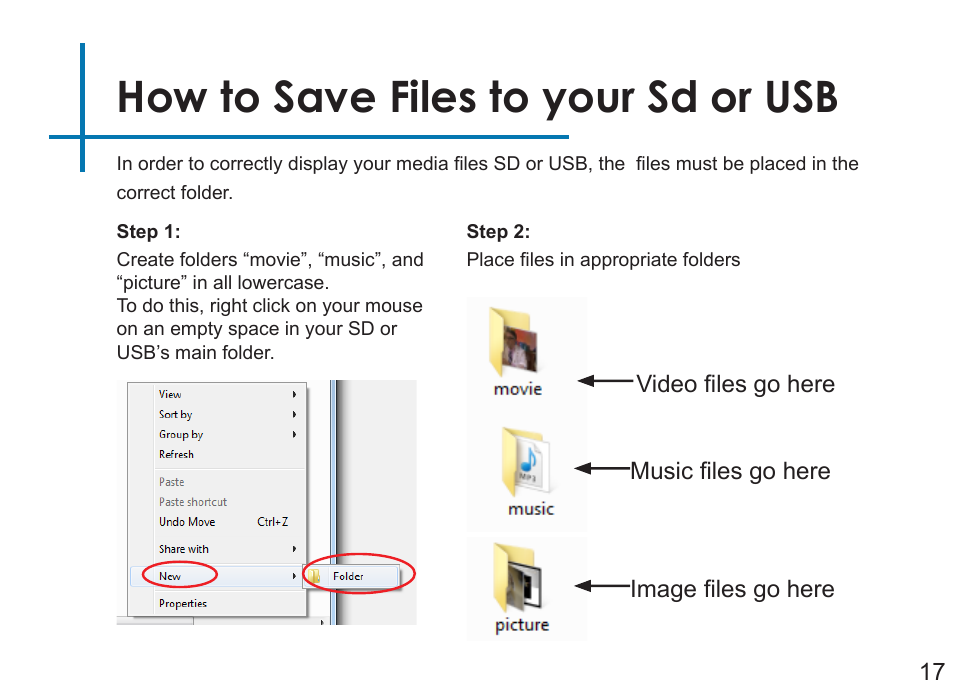 How to save files to your sd or usb | AAXA Technologies P4 User Manual | Page 20 / 36