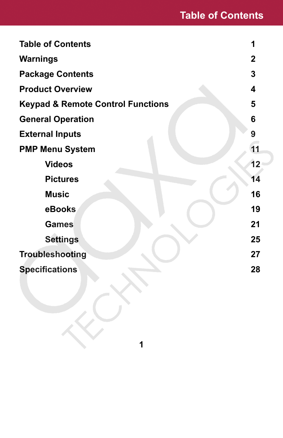 AAXA Technologies M2 User Manual | 28 pages