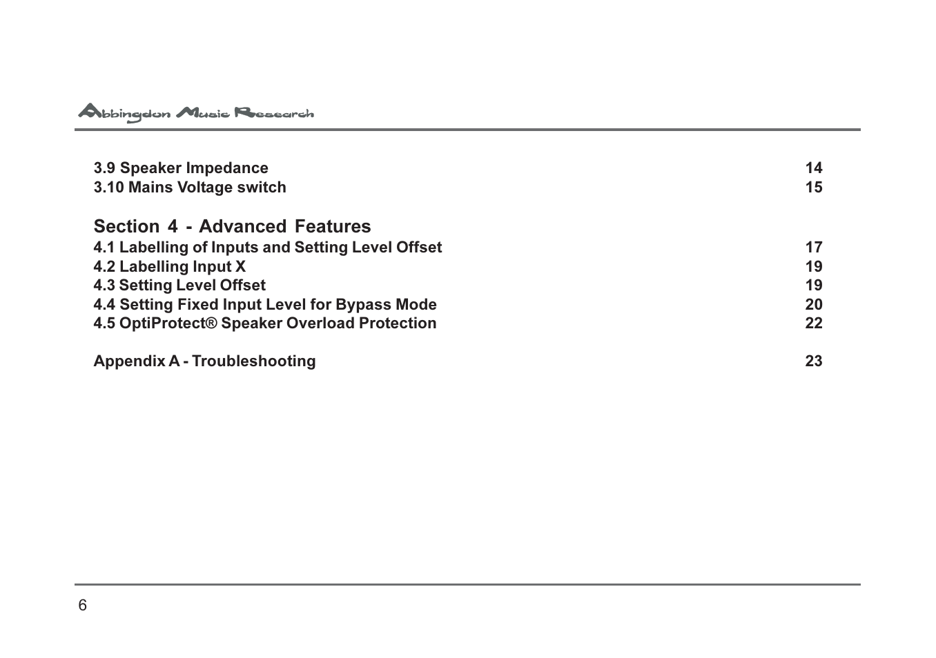 Abbingdon Music Research AM-777 Premier Class User Manual | Page 6 / 23