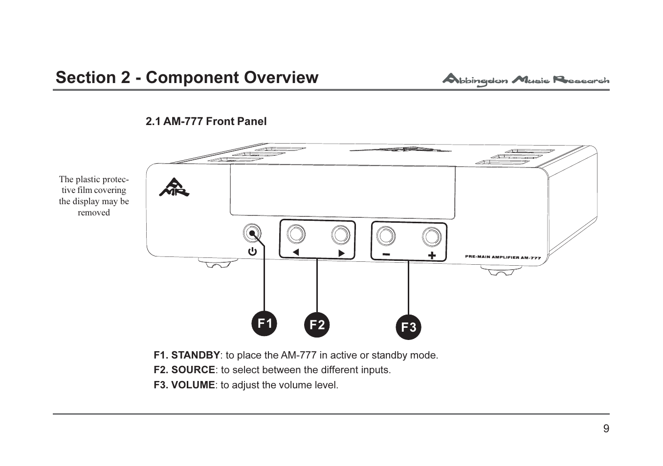 Abbingdon Music Research AM-777 Premier Class User Manual | Page 9 / 23