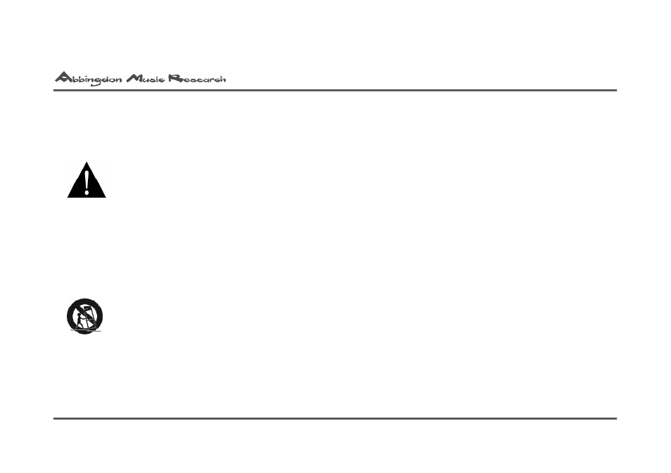 Warnings | Abbingdon Music Research LS-77 Reference Class User Manual | Page 2 / 20