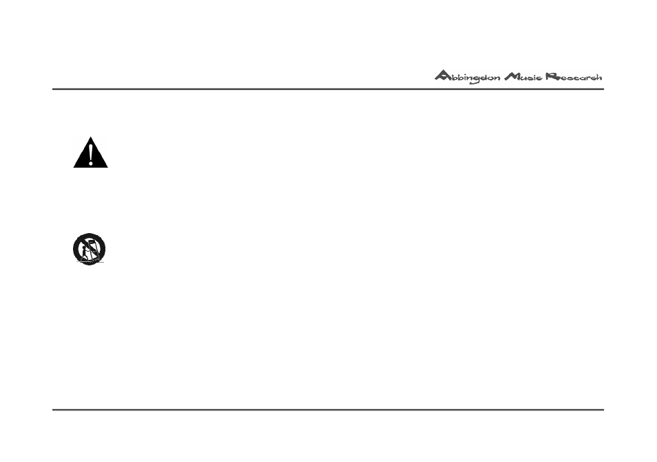 Warnings | Abbingdon Music Research AM-77 Reference Class User Manual | Page 3 / 50