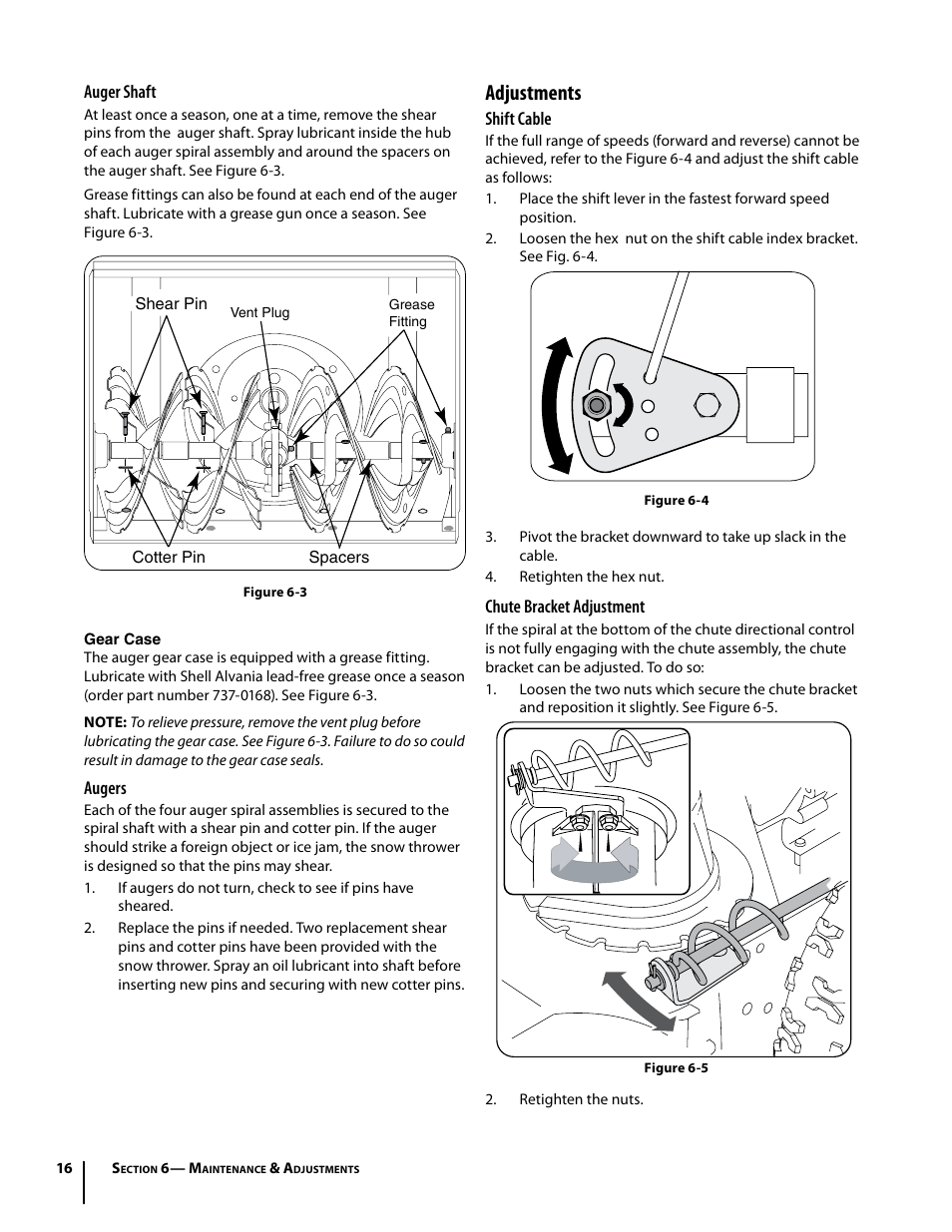 Adjustments | Cub Cadet 930 SWE User Manual | Page 16 / 24