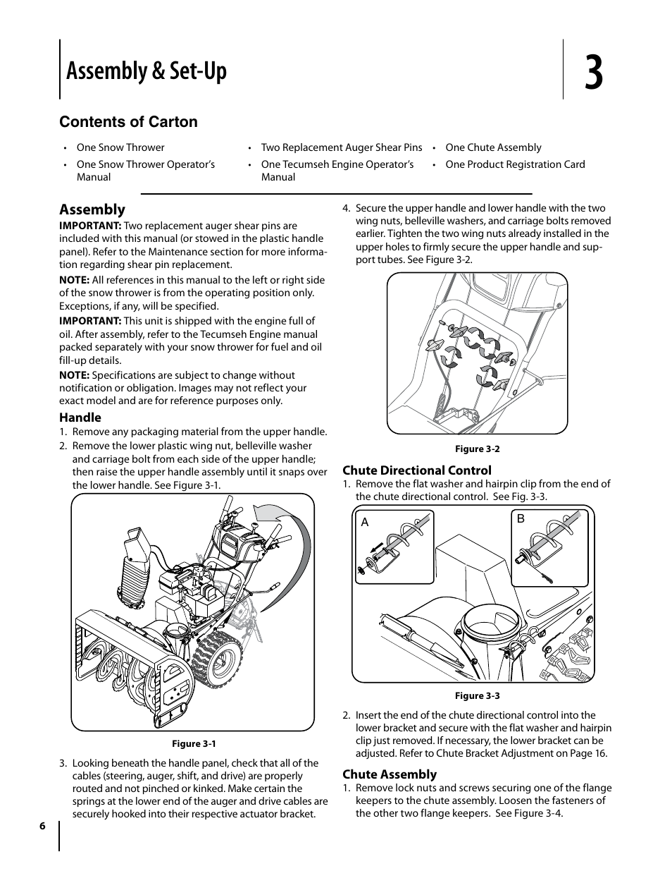 Assembly & set-up | Cub Cadet 930 SWE User Manual | Page 6 / 24