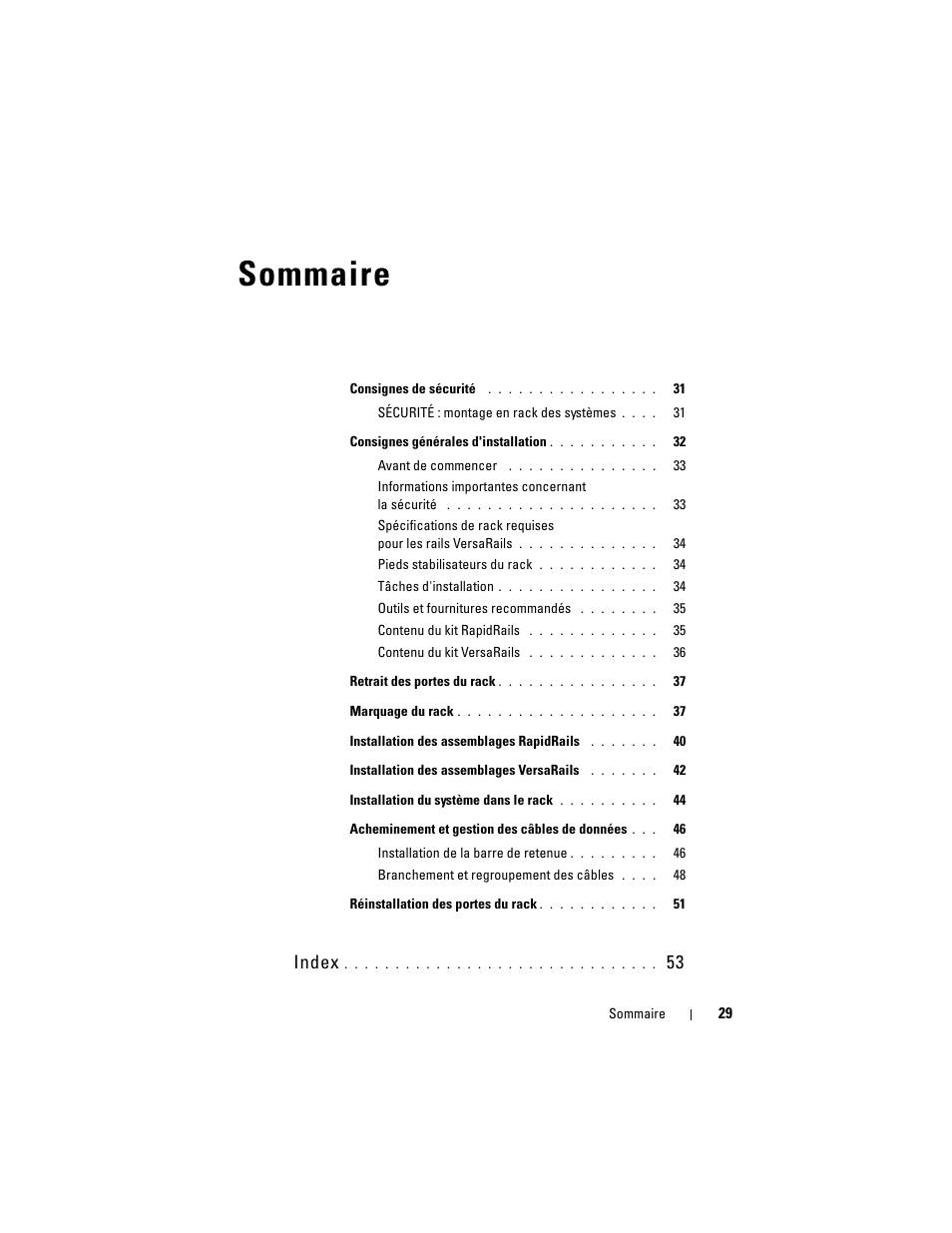 Sommaire, Index | Dell PowerEdge M805 User Manual | Page 31 / 144