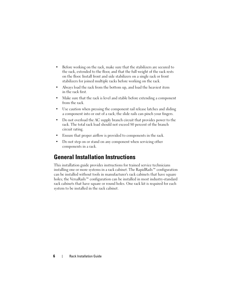 General installation instructions | Dell PowerEdge M805 User Manual | Page 8 / 144