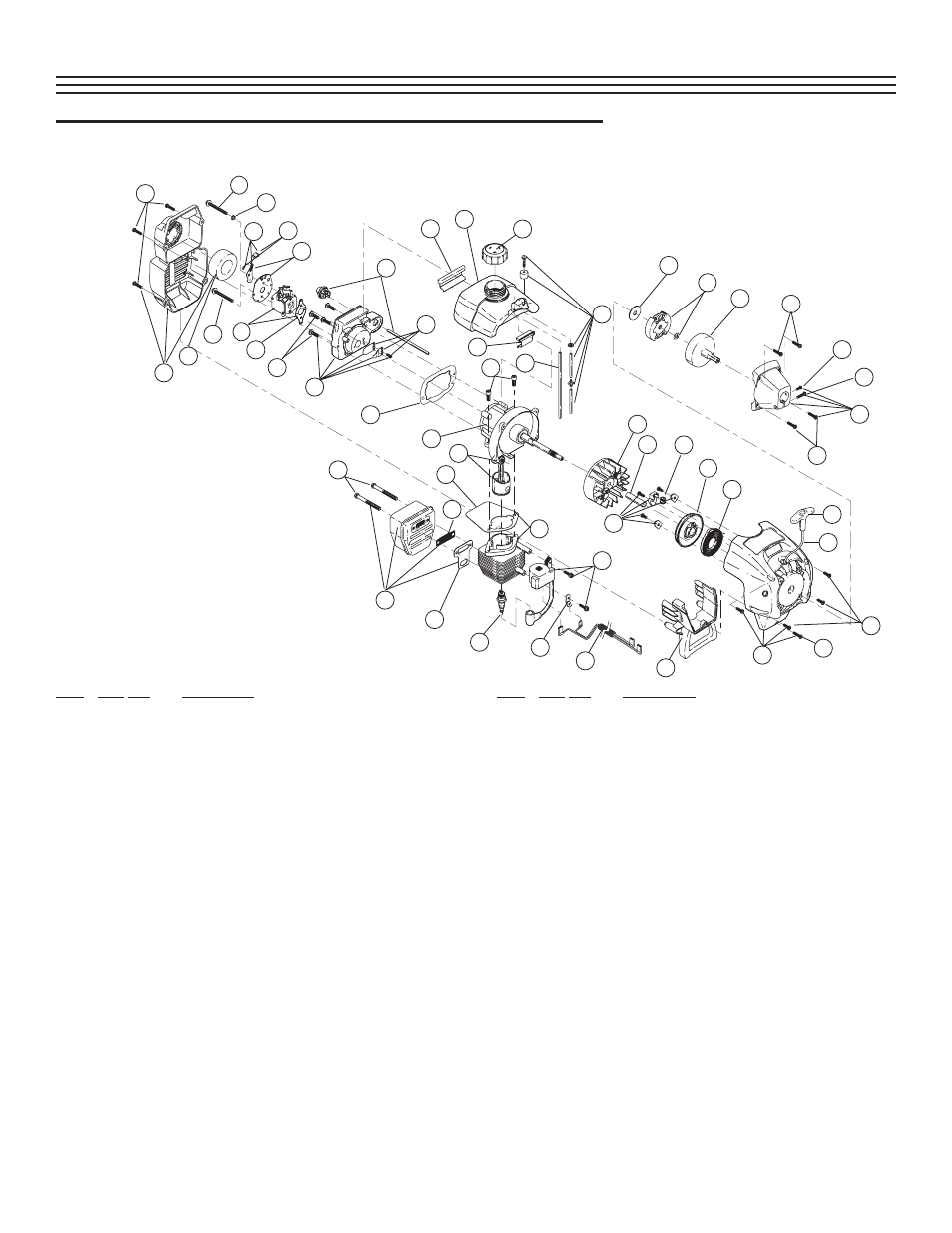 Parts list, Engine parts - model bl250 2-cycle gas trimmer | Bolens BL250 User Manual | Page 78 / 80