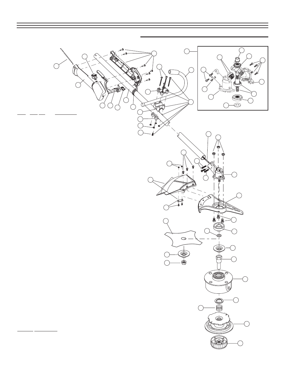 Parts list | Bolens BL250 User Manual | Page 79 / 80