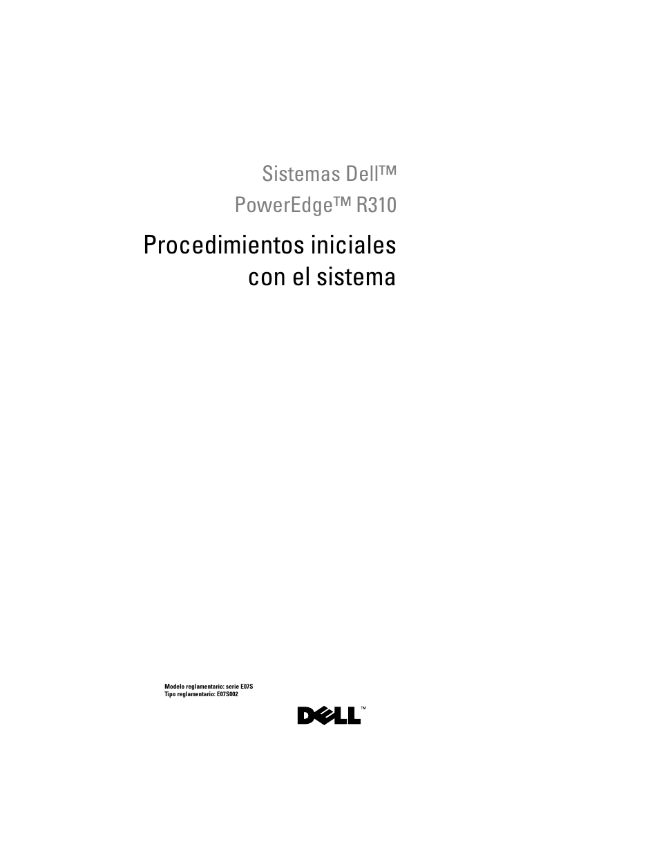 Procedimientos iniciales con el sistema | Dell PowerEdge R310 User Manual | Page 41 / 54