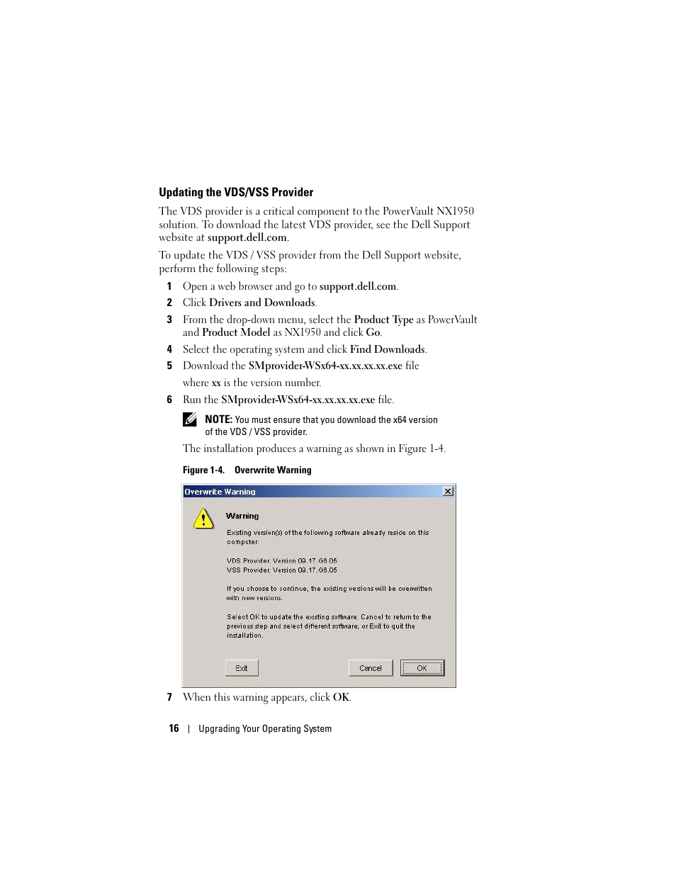 Updating the vds/vss provider | Dell PowerVault NX1950 User Manual | Page 18 / 158