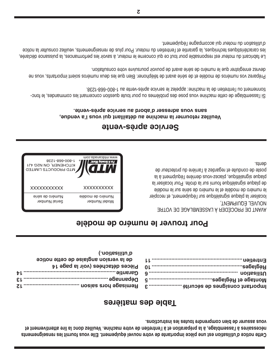 MTD Front Tine Tiller — Model 241 User Manual | Page 31 / 32