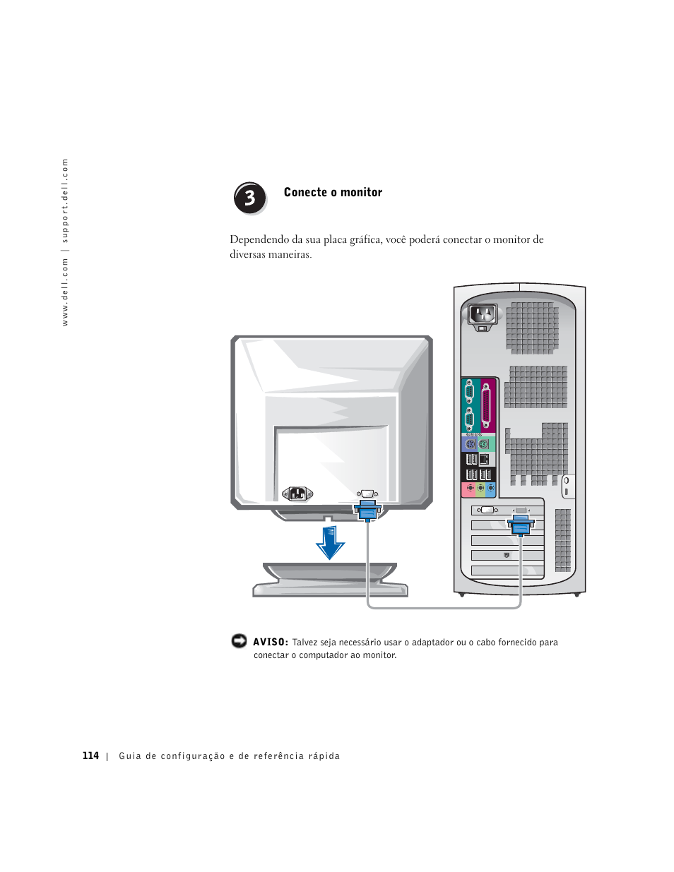 Conecte o monitor | Dell Precision 650 User Manual | Page 114 / 208