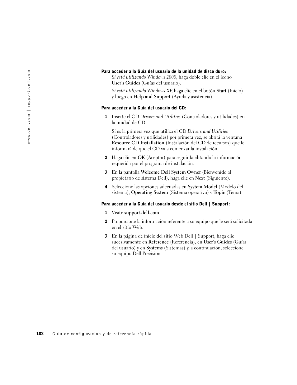 Dell Precision 650 User Manual | Page 182 / 208