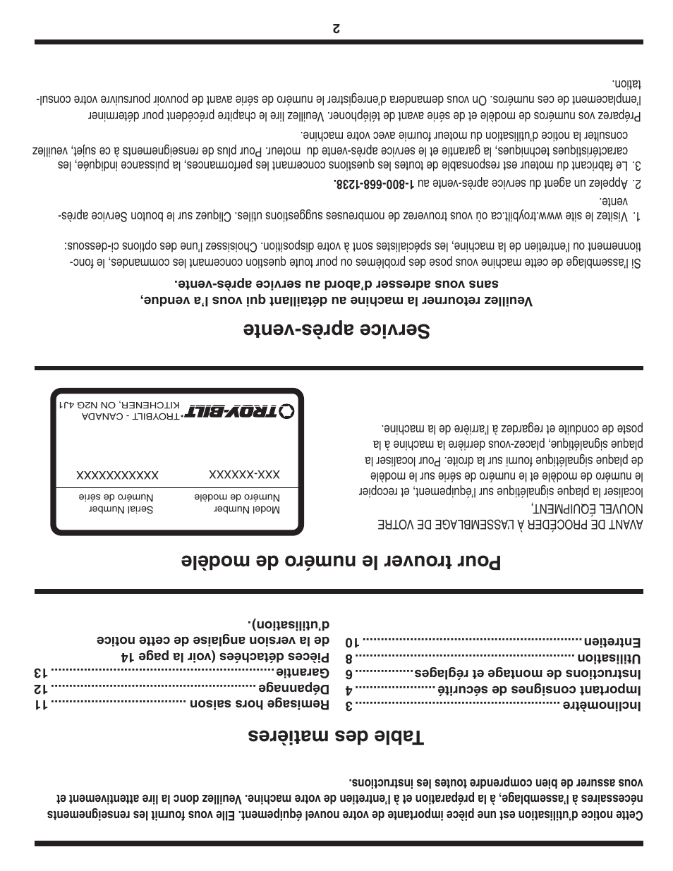 Troy-Bilt 20” Rotary Mower — Model Series 100 User Manual | Page 27 / 28