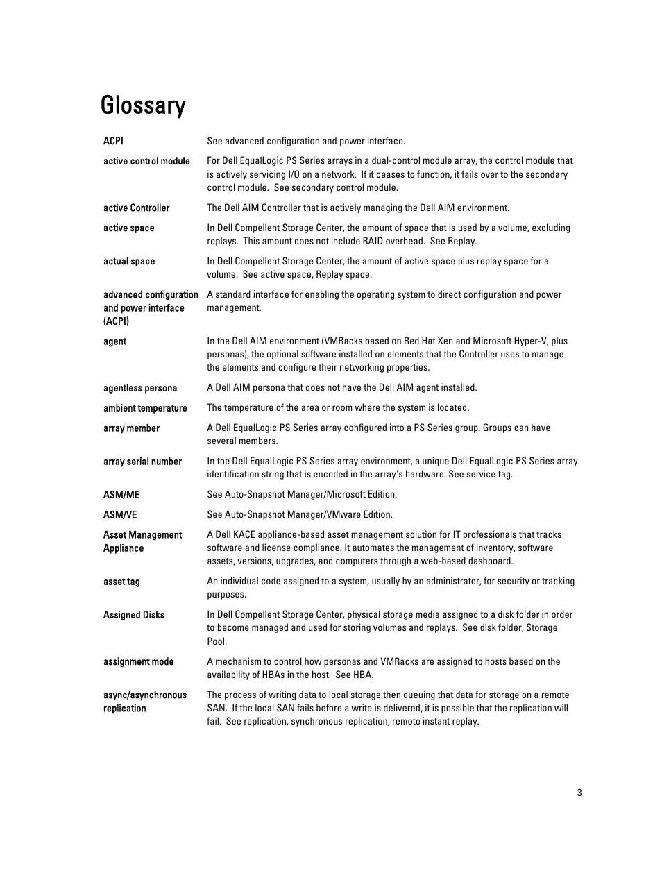 Glossary | Dell PowerEdge C6145 User Manual | Page 5 / 151