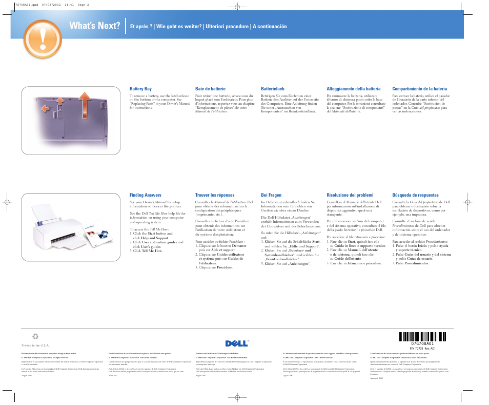 What’s next | Dell INSPIRON 2600 User Manual | Page 2 / 2