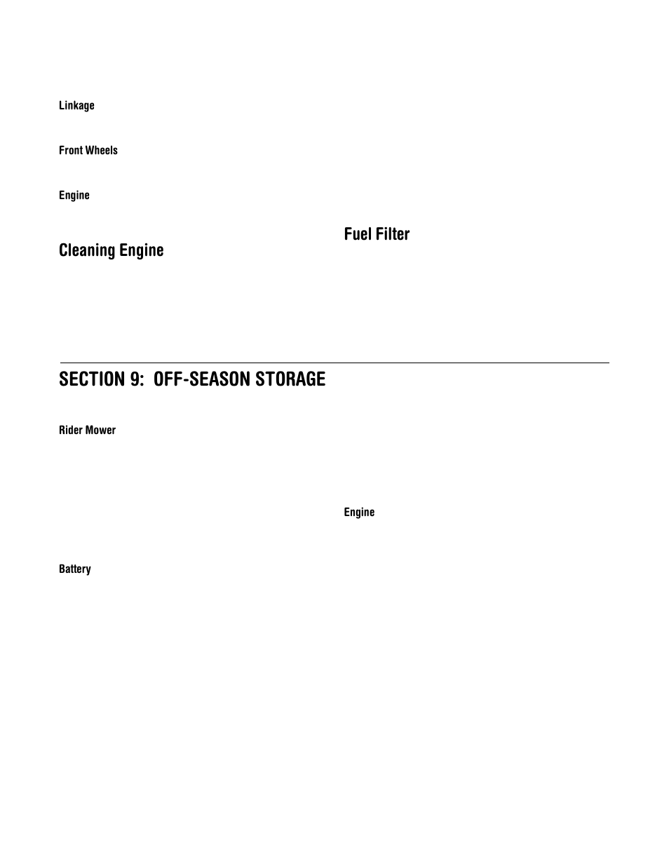 Cleaning engine, Fuel filter | MTD 13B-325-401 User Manual | Page 19 / 40