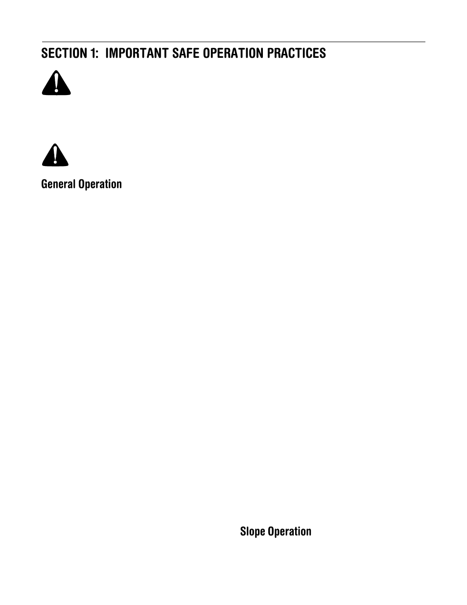 General operation, Slope operation | MTD 13B-325-401 User Manual | Page 3 / 40