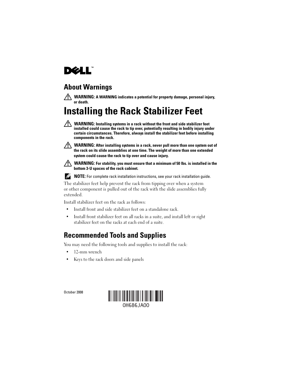Dell PowerEdge Rack Enclosure 4210 User Manual | 20 pages