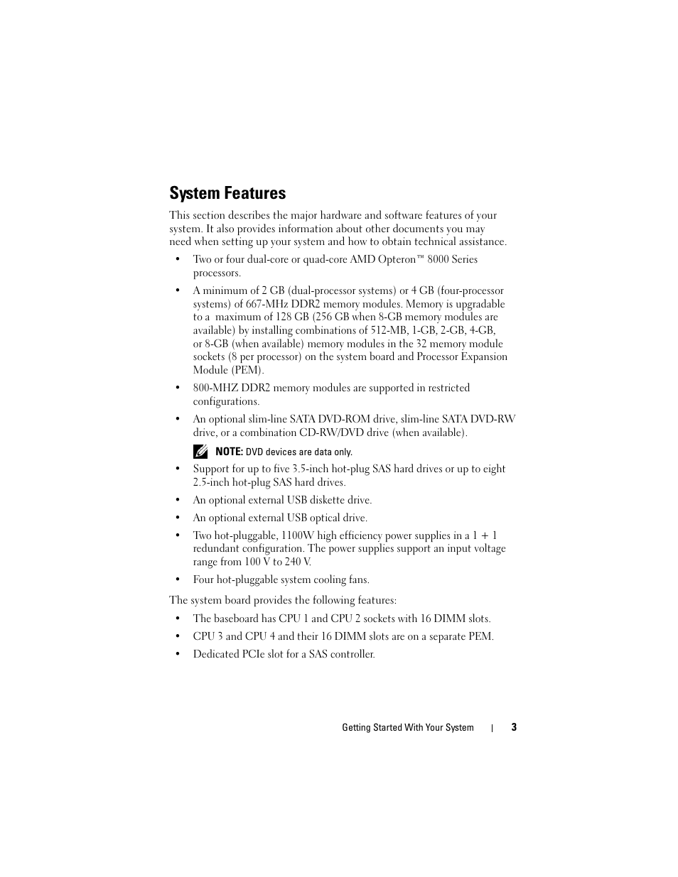 System features | Dell PowerEdge R905 User Manual | Page 5 / 58