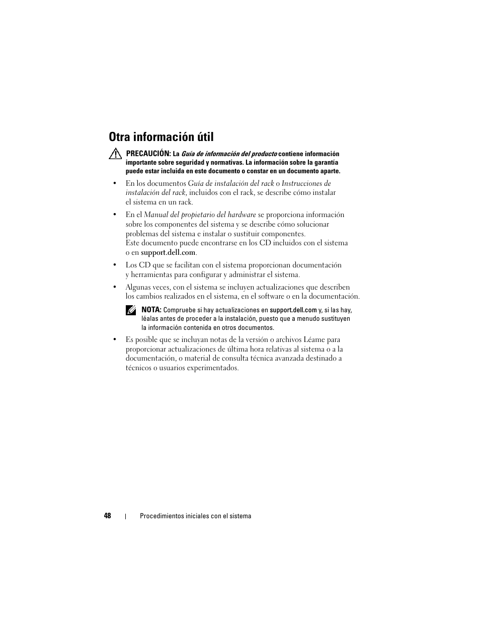 Otra información útil | Dell PowerEdge R905 User Manual | Page 50 / 58