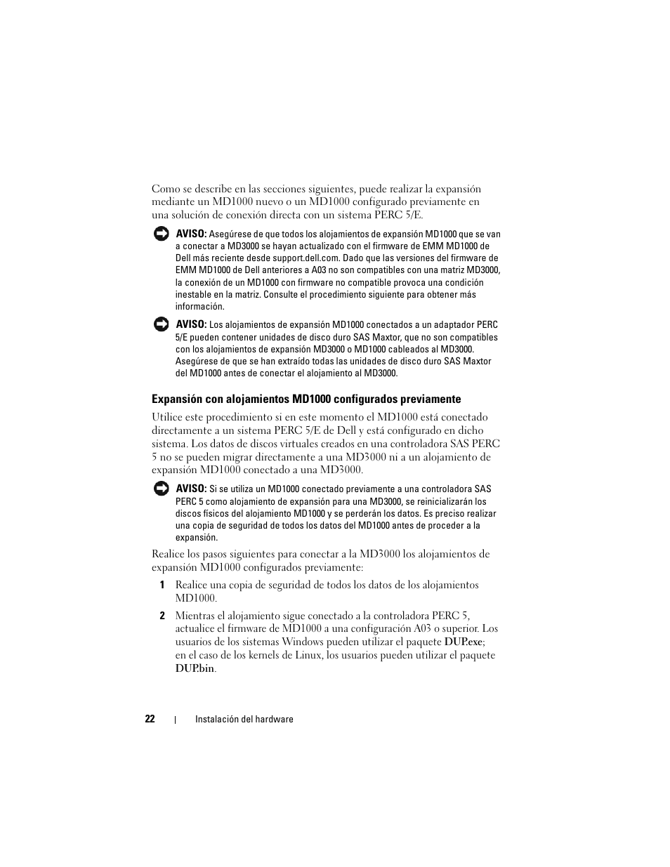 Dell PowerVault MD3000 User Manual | Page 22 / 54