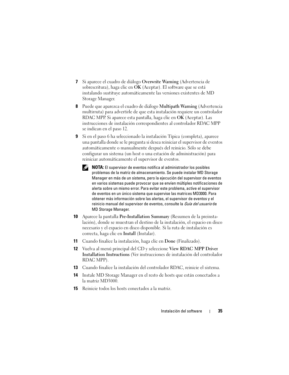 Dell PowerVault MD3000 User Manual | Page 35 / 54