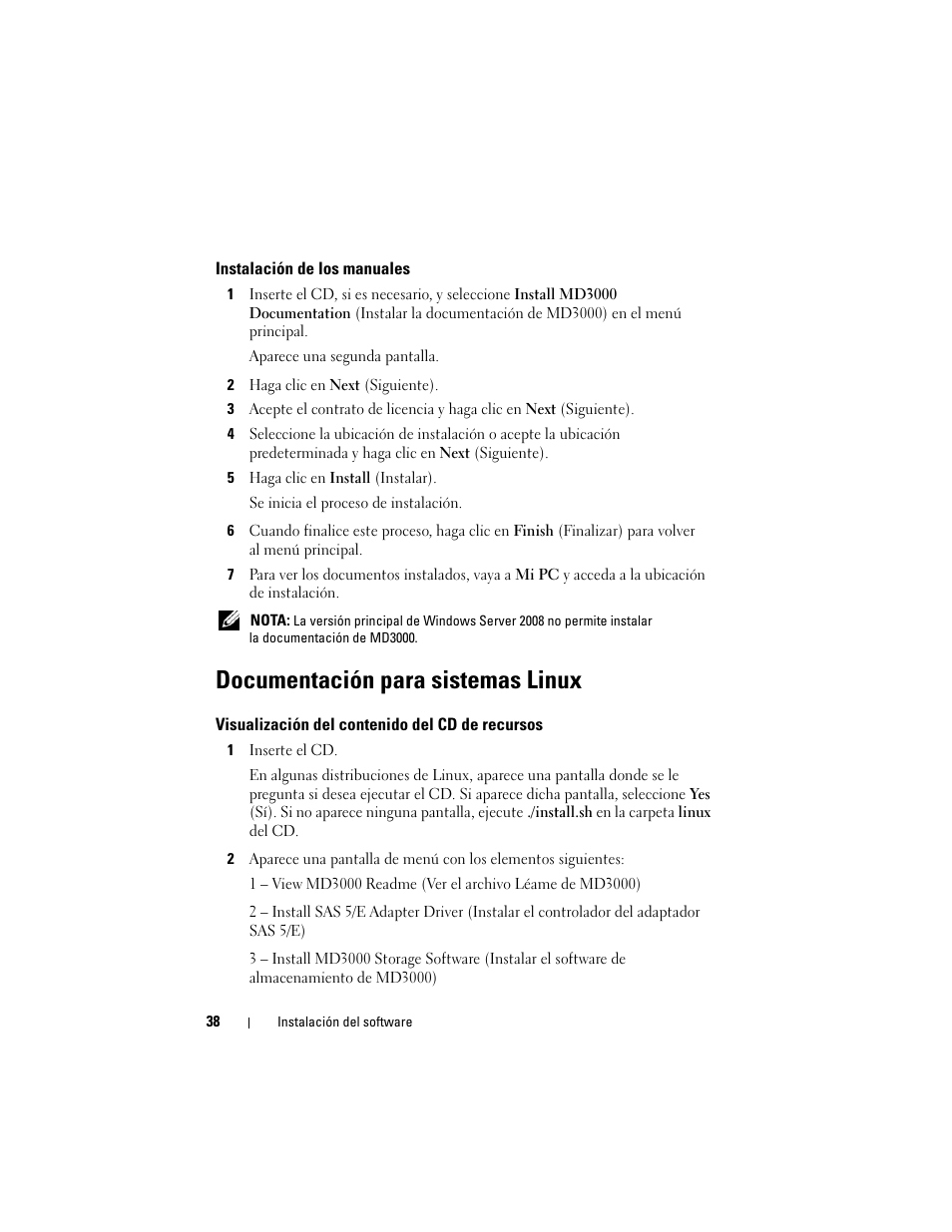 Dell PowerVault MD3000 User Manual | Page 38 / 54