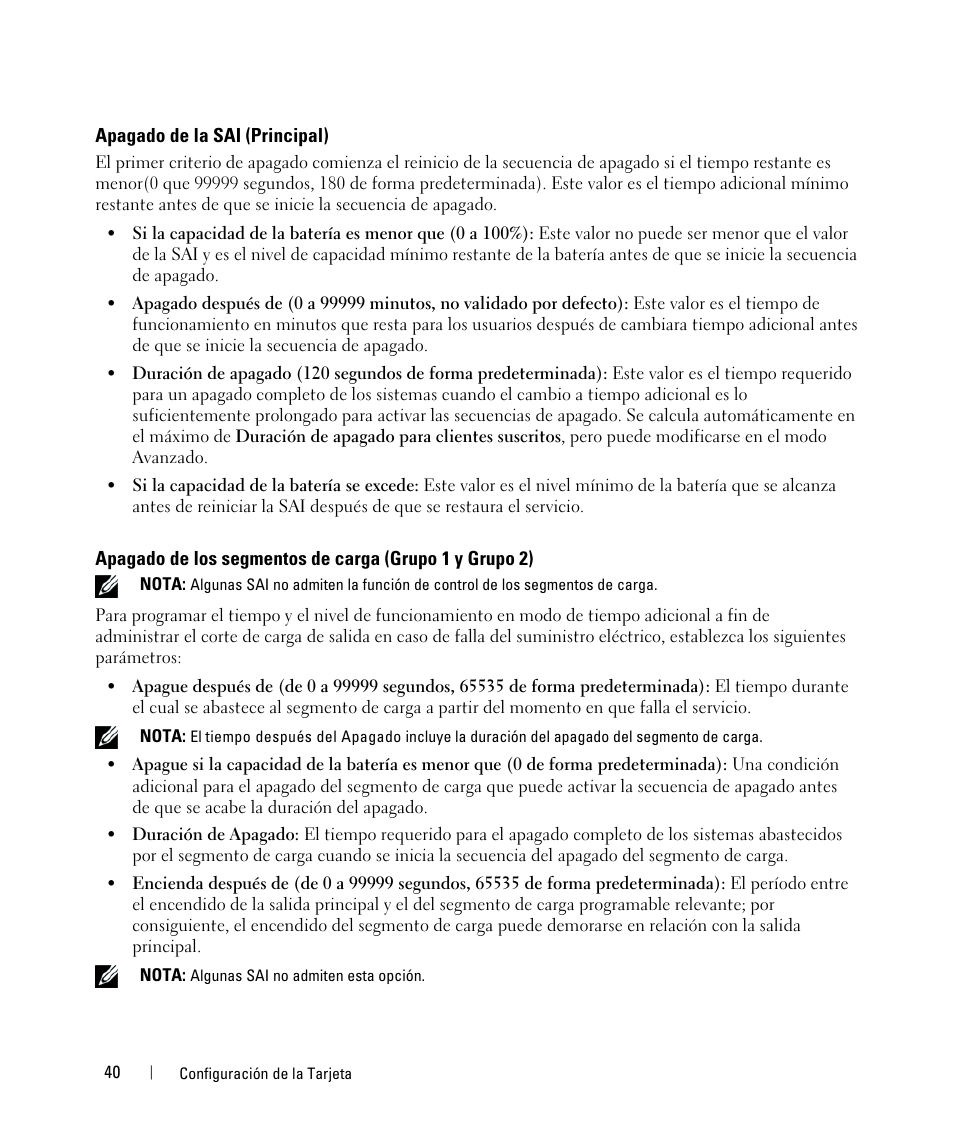 Apagado de la sai (principal) | Dell UPS 3750R User Manual | Page 40 / 87