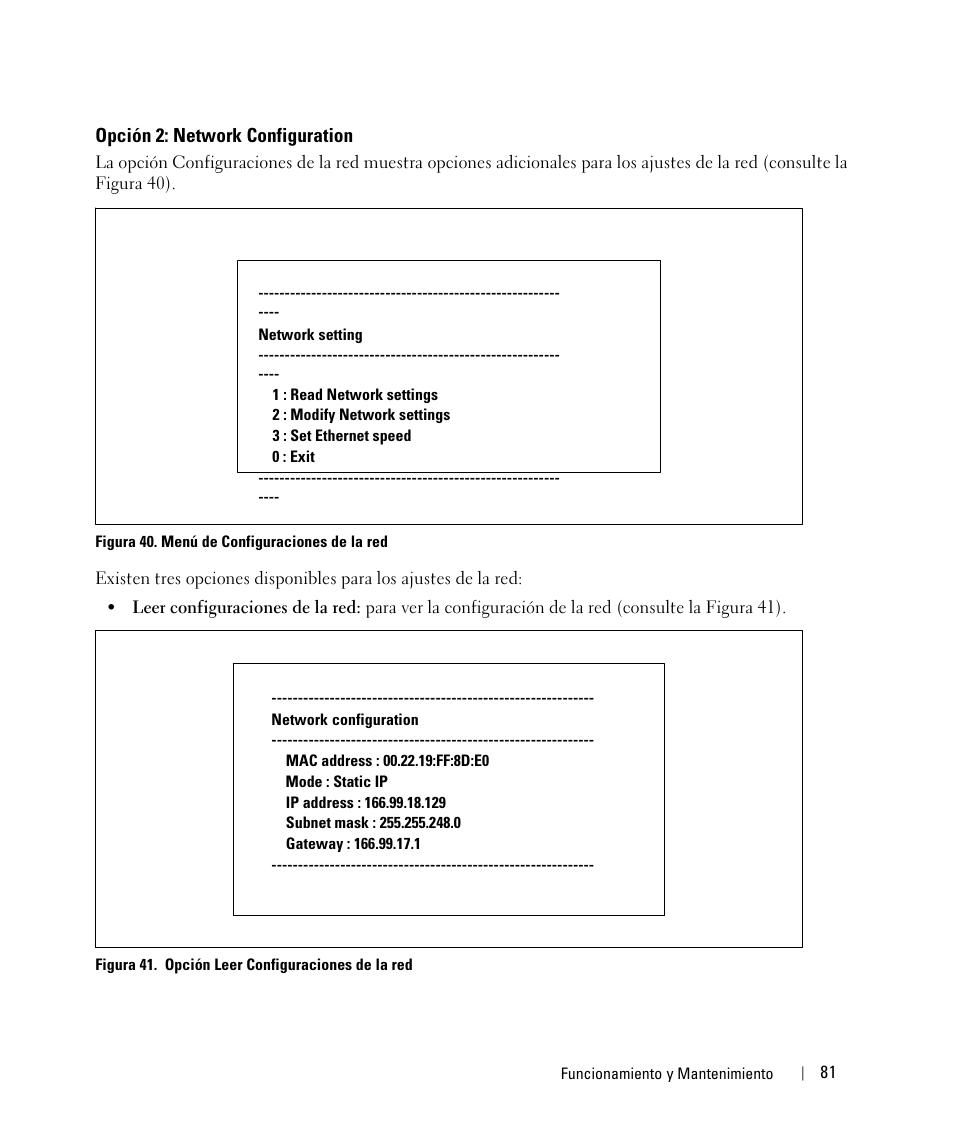 Opción 2: network configuration | Dell UPS 3750R User Manual | Page 81 / 87