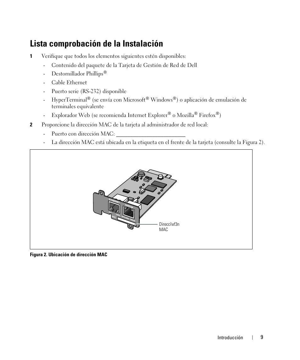 Lista comprobación de la instalación | Dell UPS 3750R User Manual | Page 9 / 87