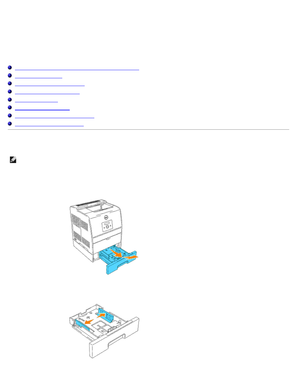 Carga del material de impresión | Dell 3000cn Color Laser Printer User Manual | Page 63 / 187