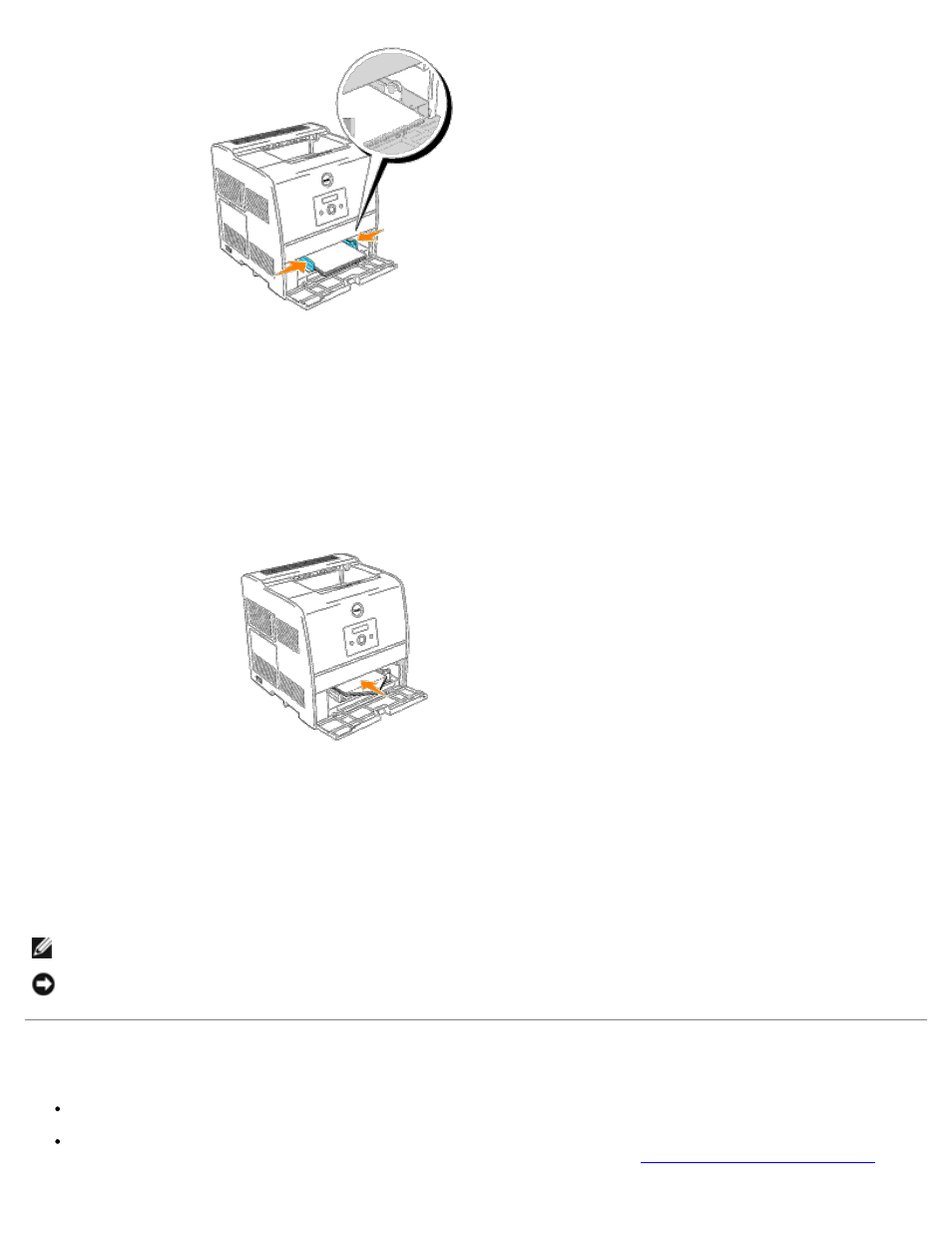 Uso del alimentador multiuso, Carga de sobres | Dell 3000cn Color Laser Printer User Manual | Page 67 / 187