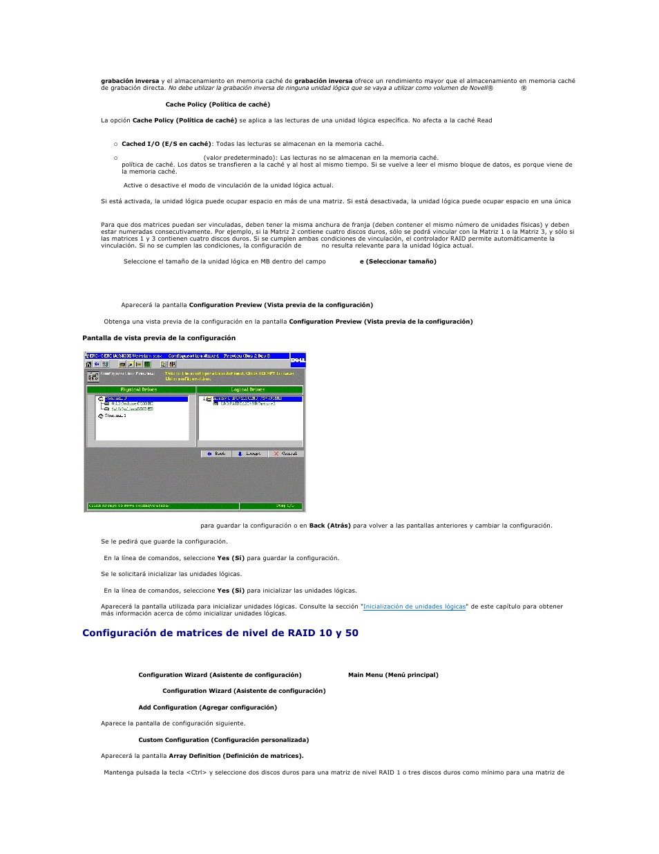 Configuración de matrices de nivel de raid 10 y 50 | Dell PERC 4E/DC User Manual | Page 109 / 112
