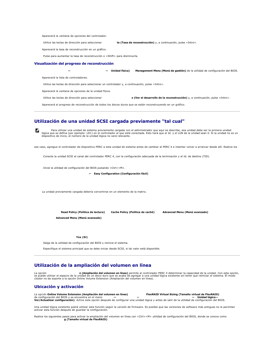 Utilización de la ampliación del volumen en línea, Ubicación y activación | Dell PERC 4E/DC User Manual | Page 14 / 112