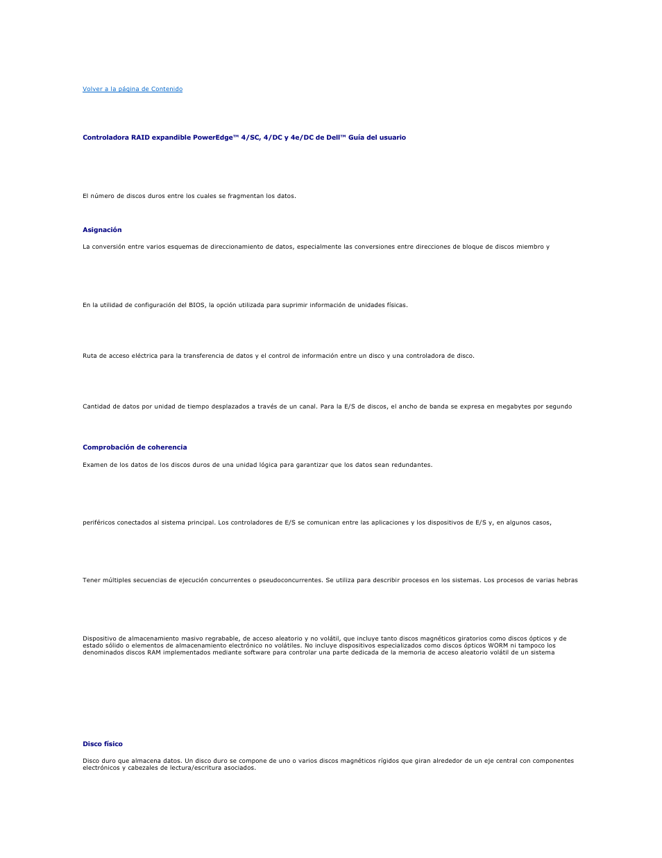Glosario | Dell PERC 4E/DC User Manual | Page 77 / 112