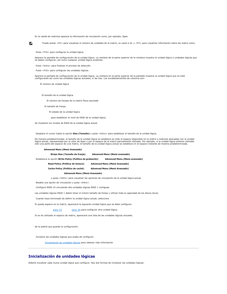 Inicialización de unidades lógicas, Consulte, En esta sección para obtener más información | Dell PERC 4E/DC User Manual | Page 95 / 112