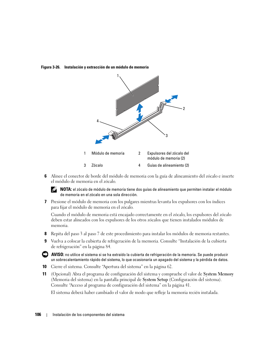 En la figura 3-26, para que el módulo de | Dell PowerEdge 2970 User Manual | Page 106 / 206