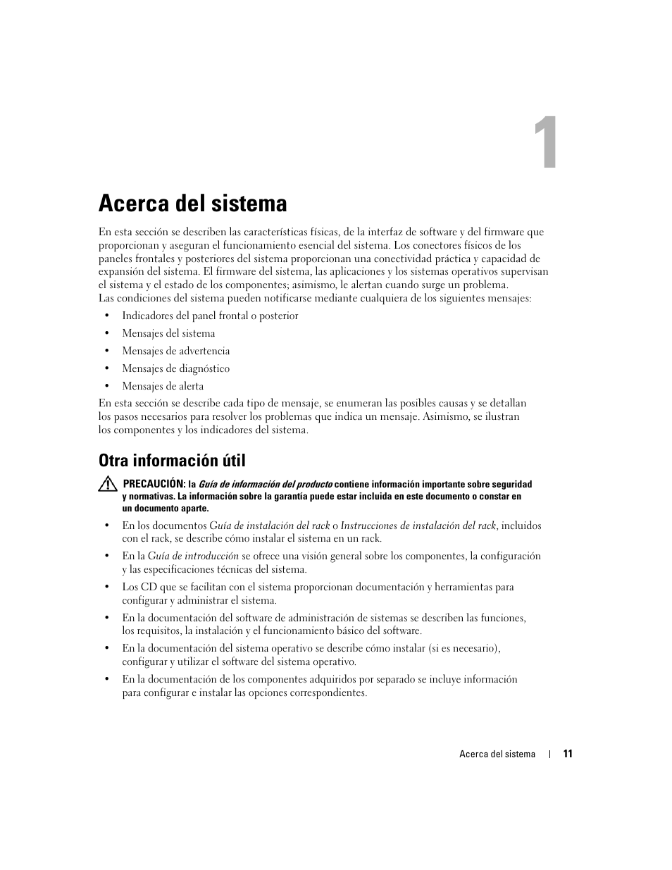 Acerca del sistema, Otra información útil | Dell PowerEdge 2970 User Manual | Page 11 / 206