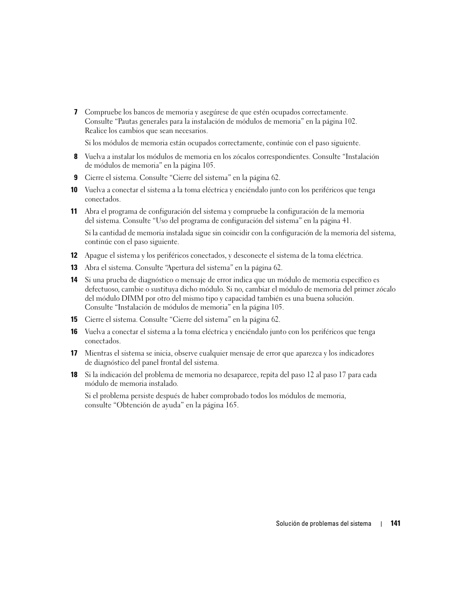 Paso 12, Ada no indican problemas, continúe con el paso 12 | Dell PowerEdge 2970 User Manual | Page 141 / 206