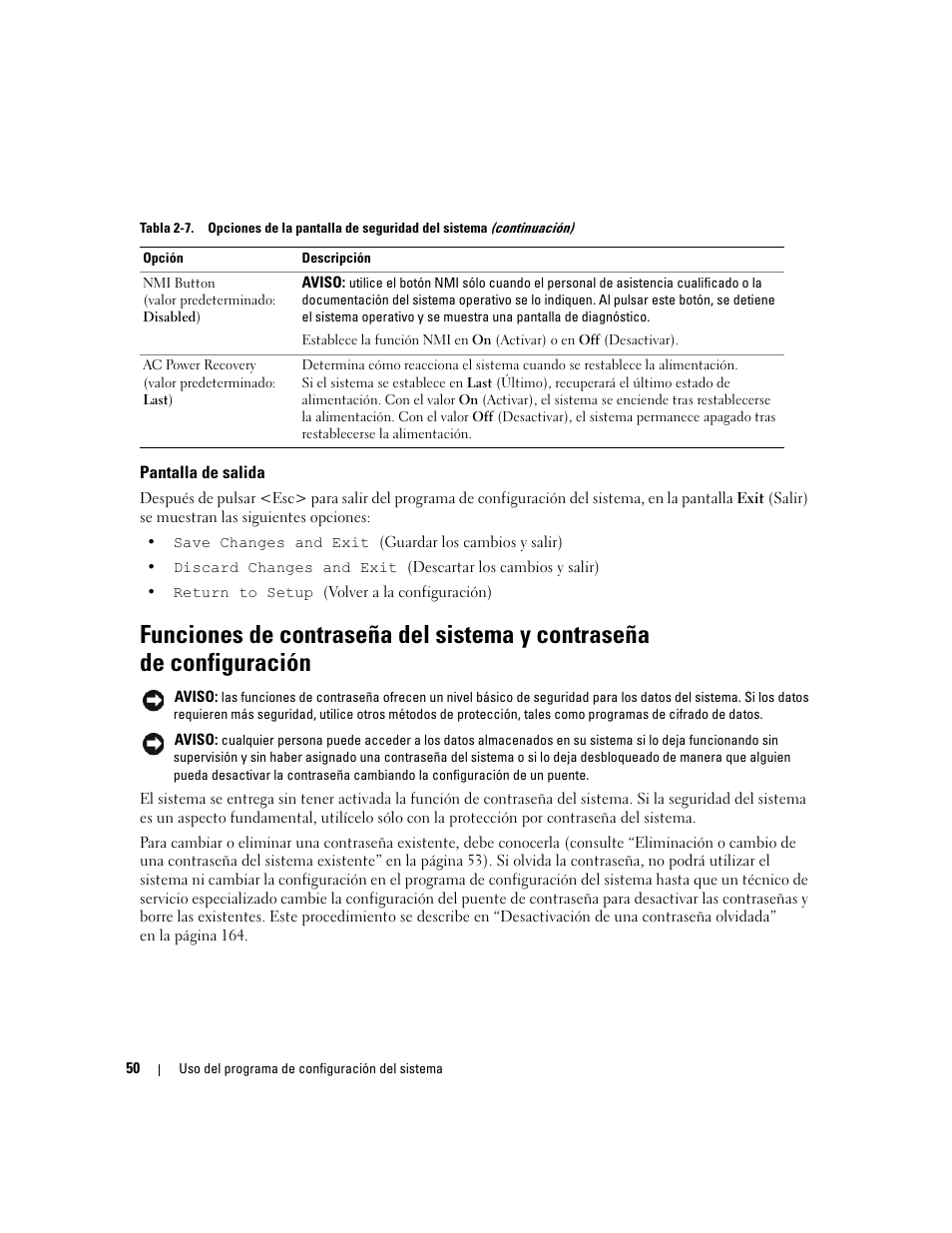 Pantalla de salida | Dell PowerEdge 2970 User Manual | Page 50 / 206