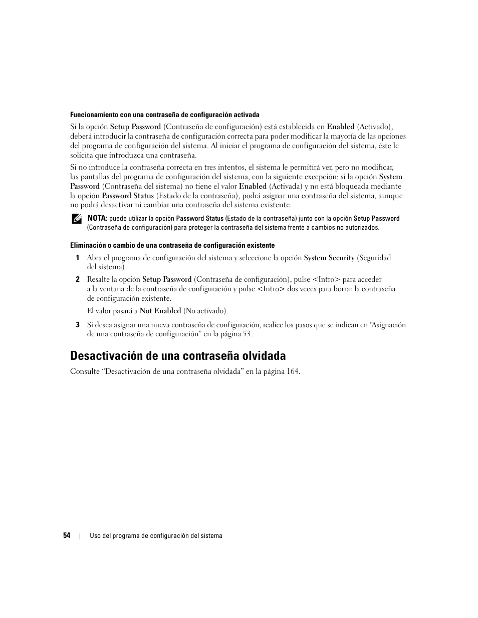 Desactivación de una contraseña olvidada | Dell PowerEdge 2970 User Manual | Page 54 / 206